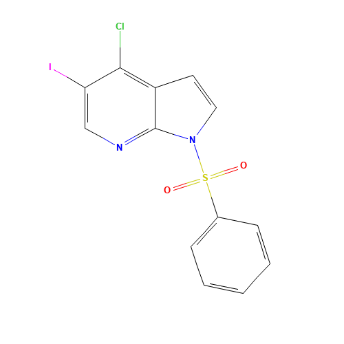 1-(benzenesulfonyl)-4-chloro-5-iodopyrrolo[2,3-b]pyridine (CAS: 1196507-56-8) - Chemical Structure and Molecular Formula 