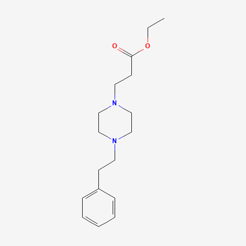 ethyl 3-[4-(2-phenylethyl)piperazin-1-yl]propanoate (CAS: 845885-92-9) - Chemical Structure and Molecular Formula 