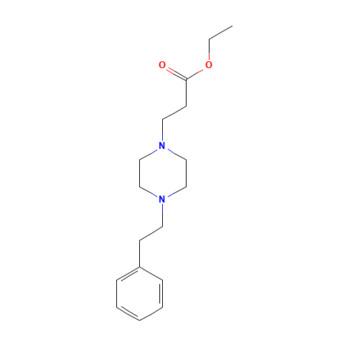 ethyl 3-[4-(2-phenylethyl)piperazin-1-yl]propanoate (CAS: 845885-92-9) - Chemical Structure and Molecular Formula 