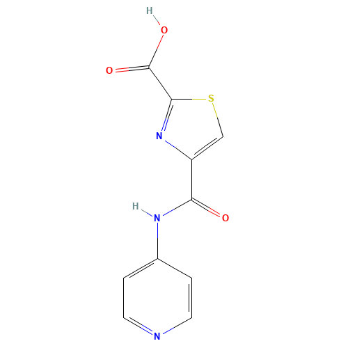 4-(pyridin-4-ylcarbamoyl)-1,3-thiazole-2-carboxylic acid (CAS: 911466-98-3) - Chemical Structure and Molecular Formula 
