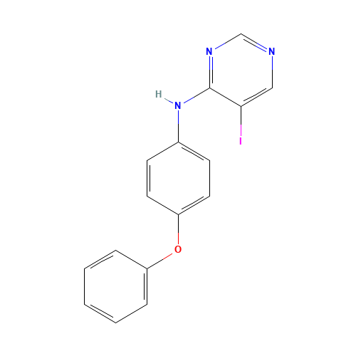 5-iodo-N-(4-phenoxyphenyl)pyrimidin-4-amine (CAS: 845658-73-3) - Chemical Structure and Molecular Formula 
