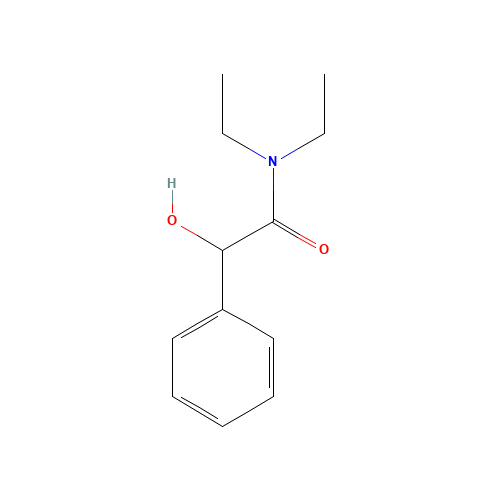 N,N-diethyl-2-hydroxy-2-phenylacetamide (CAS: 2019-69-4) - Chemical Structure and Molecular Formula 