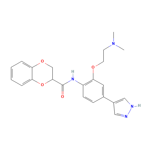 N-[2-[2-(dimethylamino)ethoxy]-4-(1H-pyrazol-4-yl)phenyl]-2,3-dihydro-1,4-benzodioxine-3-carboxamide (CAS: 1072959-67-1) - Related Chemical Product