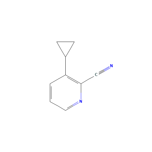 3-cyclopropylpyridine-2-carbonitrile (CAS: 878805-22-2) - Chemical Structure and Molecular Formula 