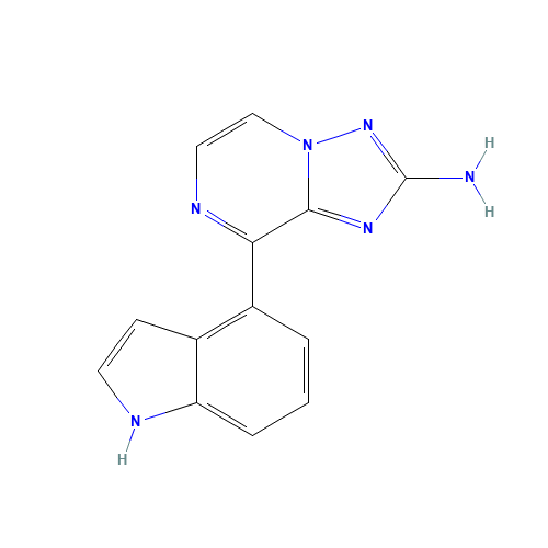 8-(1H-indol-4-yl)-[1,2,4]triazolo[1,5-a]pyrazin-2-amine (CAS: 1360612-73-2) - Chemical Structure and Molecular Formula 