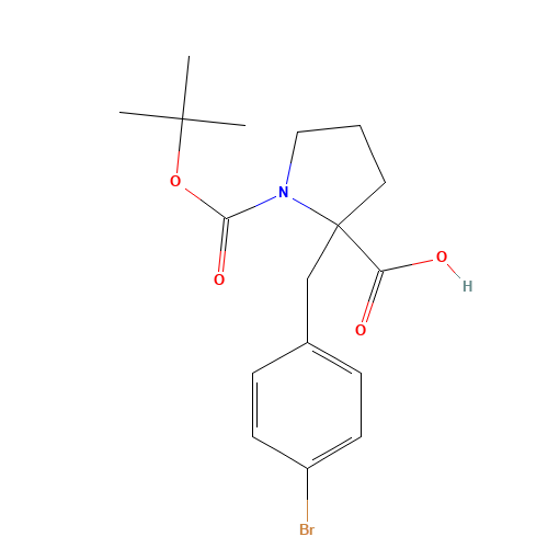 2-[(4-bromophenyl)methyl]-1-[(2-methylpropan-2-yl)oxycarbonyl]pyrrolidine-2-carboxylic acid (CAS: 336817-91-5) - Related Chemical Product