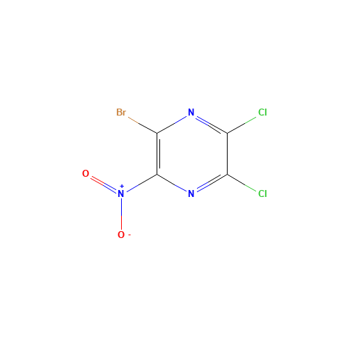 2-bromo-5,6-dichloro-3-nitropyrazine (CAS: 87591-67-1) - Chemical Structure and Molecular Formula 