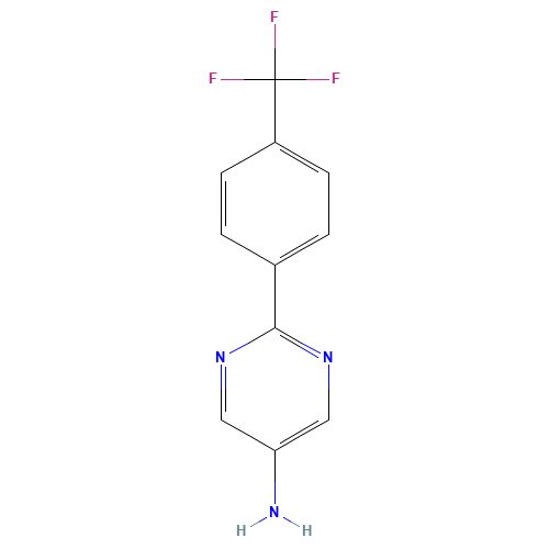 2-[4-(trifluoromethyl)phenyl]pyrimidin-5-amine (CAS: 1094311-67-7) - Chemical Structure and Molecular Formula 