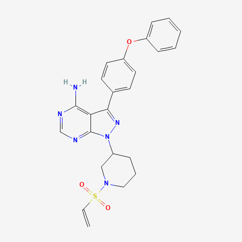 1-(1-ethenylsulfonylpiperidin-3-yl)-3-(4-phenoxyphenyl)pyrazolo[3,4-d]pyrimidin-4-amine (CAS: 936563-90-5) - Related Chemical Product