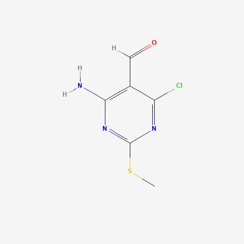 4-amino-6-chloro-2-methylsulfanylpyrimidine-5-carbaldehyde (CAS: 5305-56-6) - Related Chemical Product