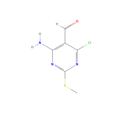 4-amino-6-chloro-2-methylsulfanylpyrimidine-5-carbaldehyde (CAS: 5305-56-6) - Related Chemical Product
