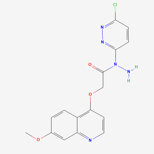N-(6-chloropyridazin-3-yl)-2-(7-methoxyquinolin-4-yl)oxyacetohydrazide (CAS: 1002308-56-6) - Chemical Structure and Molecular Formula 