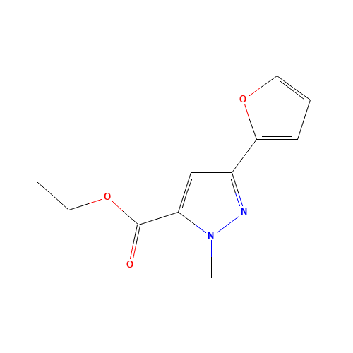 ethyl 5-(furan-2-yl)-2-methylpyrazole-3-carboxylate (CAS: 104295-62-7) - Chemical Structure and Molecular Formula 