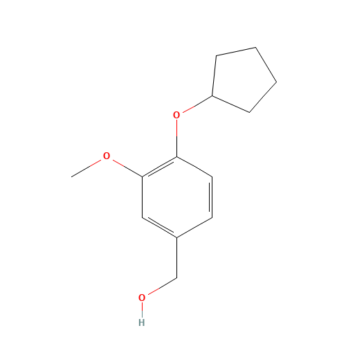(4-cyclopentyloxy-3-methoxyphenyl)methanol (CAS: 158429-18-6) - Chemical Structure and Molecular Formula 