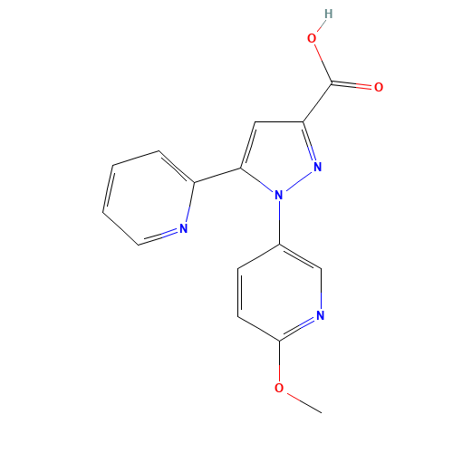 1-(6-methoxypyridin-3-yl)-5-pyridin-2-ylpyrazole-3-carboxylic acid (CAS: 741286-74-8) - Related Chemical Product