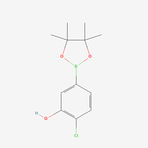 2-chloro-5-(4,4,5,5-tetramethyl-1,3,2-dioxaborolan-2-yl)phenol (CAS: 1443151-85-6) - Chemical Structure and Molecular Formula 