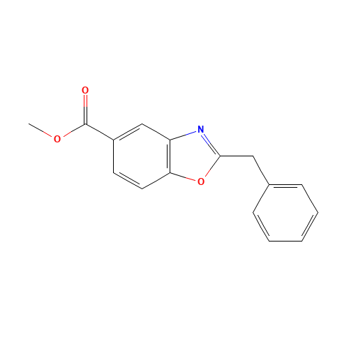 methyl 2-benzyl-1,3-benzoxazole-5-carboxylate (CAS: 773884-12-1) - Chemical Structure and Molecular Formula 