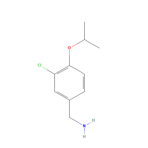(3-chloro-4-propan-2-yloxyphenyl)methanamine (CAS: 329928-12-3) - Chemical Structure and Molecular Formula 