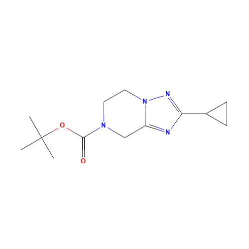 tert-butyl 2-cyclopropyl-6,8-dihydro-5H-[1,2,4]triazolo[1,5-a]pyrazine-7-carboxylate (CAS: 681249-79-6) - Related Chemical Product