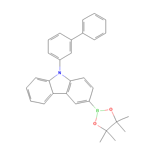 9-(3-phenylphenyl)-3-(4,4,5,5-tetramethyl-1,3,2-dioxaborolan-2-yl)carbazole (CAS: 1533406-38-0) - Chemical Structure and Molecular Formula 