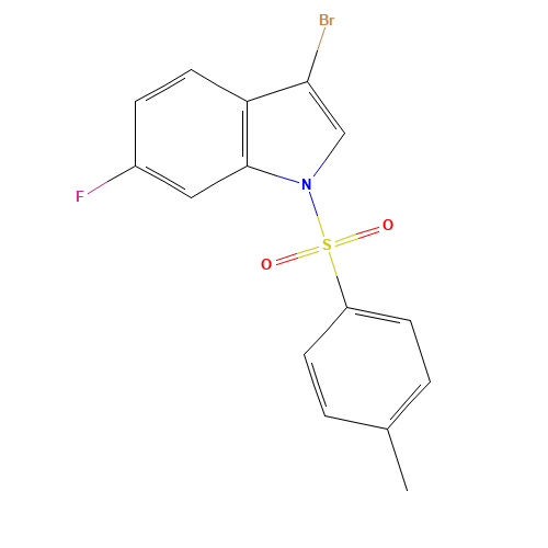 3-bromo-6-fluoro-1-(4-methylphenyl)sulfonylindole (CAS: 887338-51-4) - Chemical Structure and Molecular Formula 