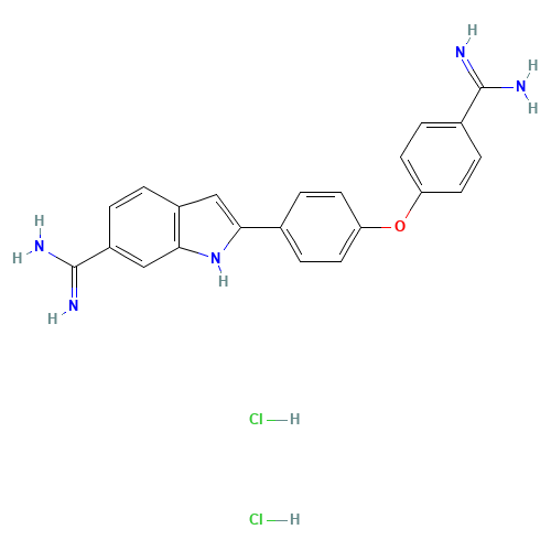 2-[4-(4-carbamimidoylphenoxy)phenyl]-1H-indole-6-carboximidamide;dihydrochloride (CAS: 55453-00-4) - Related Chemical Product