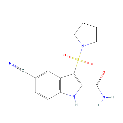 5-cyano-3-pyrrolidin-1-ylsulfonyl-1H-indole-2-carboxamide (CAS: 918495-23-5) - Related Chemical Product