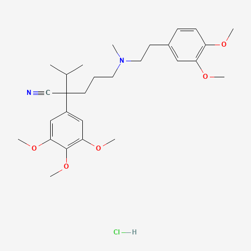 5-[2-(3,4-dimethoxyphenyl)ethyl-methylamino]-2-propan-2-yl-2-(3,4,5-trimethoxyphenyl)pentanenitrile;hydrochloride (CAS: 16662-46-7) - Related Chemical Product