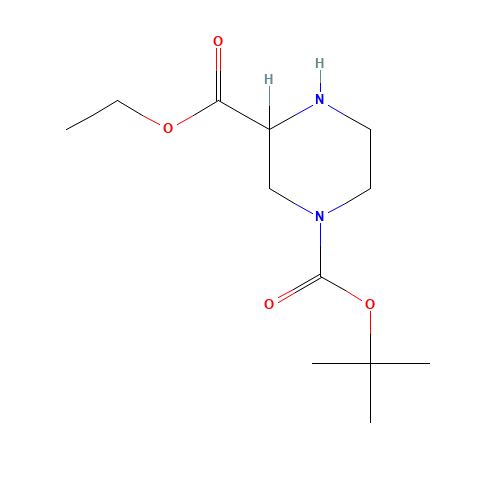 1-O-tert-butyl 3-O-ethyl piperazine-1,3-dicarboxylate (CAS: 183742-29-2) - Chemical Structure and Molecular Formula 
