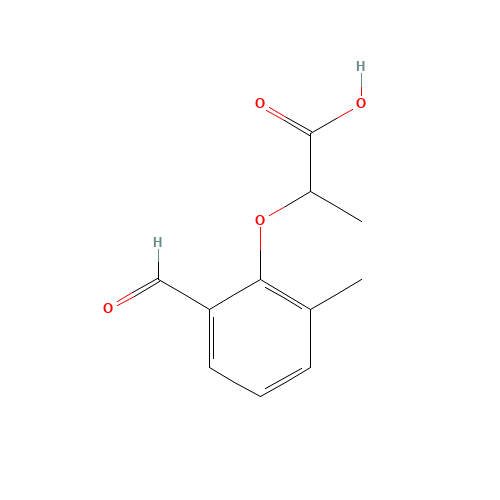 2-(2-formyl-6-methylphenoxy)propanoic acid (CAS: 1067225-58-4) - Chemical Structure and Molecular Formula 