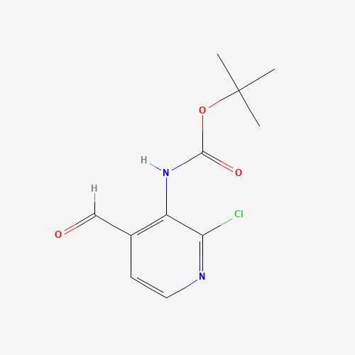 tert-butyl N-(2-chloro-4-formylpyridin-3-yl)carbamate (CAS: 1238324-73-6) - Chemical Structure and Molecular Formula 