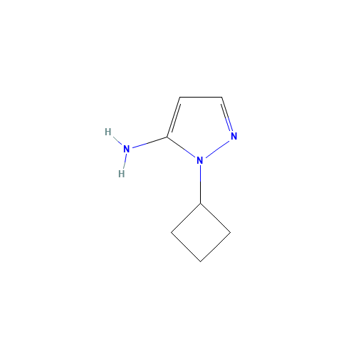 2-cyclobutylpyrazol-3-amine (CAS: 497947-61-2) - Chemical Structure and Molecular Formula 