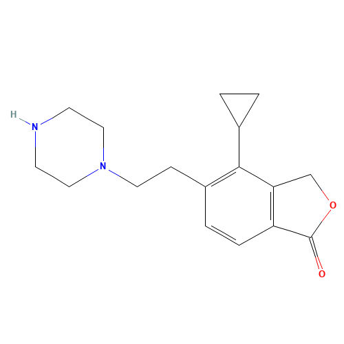 4-cyclopropyl-5-(2-piperazin-1-ylethyl)-3H-2-benzofuran-1-one (CAS: 1374572-72-1) - Related Chemical Product