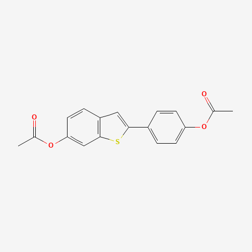 [4-(6-acetyloxy-1-benzothiophen-2-yl)phenyl] acetate (CAS: 84449-63-8) - Chemical Structure and Molecular Formula 
