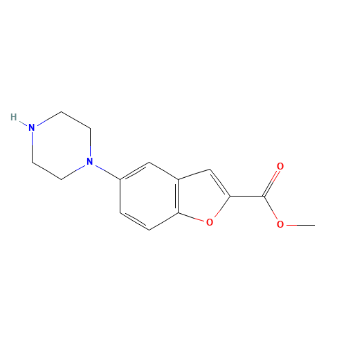 methyl 5-piperazin-1-yl-1-benzofuran-2-carboxylate (CAS: 1186225-86-4) - Chemical Structure and Molecular Formula 