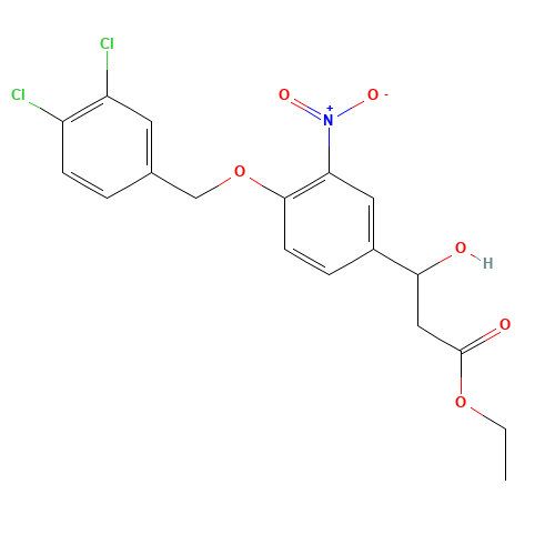 ethyl 3-[4-[(3,4-dichlorophenyl)methoxy]-3-nitrophenyl]-3-hydroxypropanoate (CAS: 1202577-46-5) - Related Chemical Product