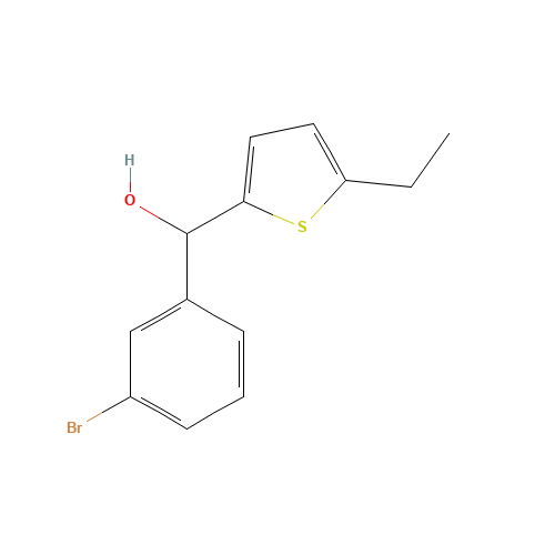 (3-bromophenyl)-(5-ethylthiophen-2-yl)methanol (CAS: 761425-02-9) - Chemical Structure and Molecular Formula 