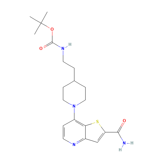 tert-butyl N-[2-[1-(2-carbamoylthieno[3,2-b]pyridin-7-yl)piperidin-4-yl]ethyl]carbamate (CAS: 1431412-28-0) - Related Chemical Product