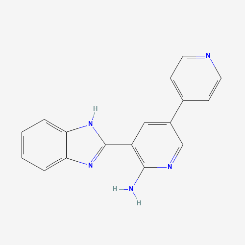 3-(1H-benzimidazol-2-yl)-5-pyridin-4-ylpyridin-2-amine (CAS: 1261220-36-3) - Chemical Structure and Molecular Formula 