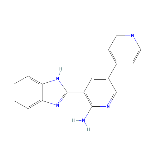 3-(1H-benzimidazol-2-yl)-5-pyridin-4-ylpyridin-2-amine (CAS: 1261220-36-3) - Chemical Structure and Molecular Formula 