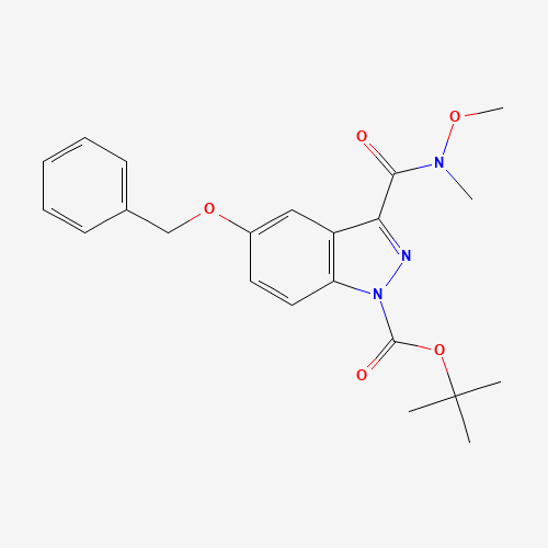 tert-butyl 3-[methoxy(methyl)carbamoyl]-5-phenylmethoxyindazole-1-carboxylate (CAS: 1386457-56-2) - Related Chemical Product