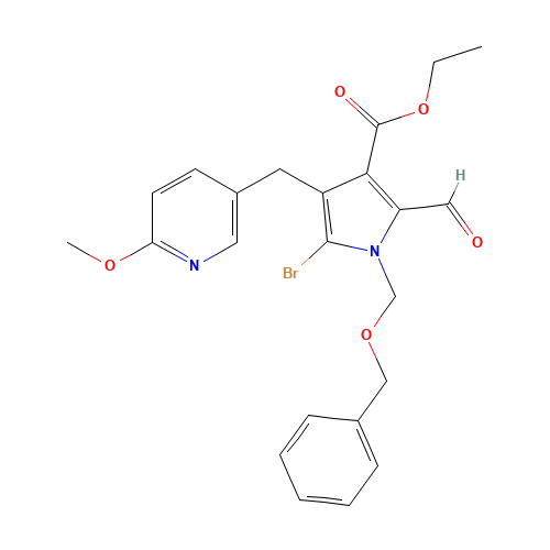 ethyl 5-bromo-2-formyl-4-[(6-methoxypyridin-3-yl)methyl]-1-(phenylmethoxymethyl)pyrrole-3-carboxylate (CAS: 944334-86-5) - Related Chemical Product