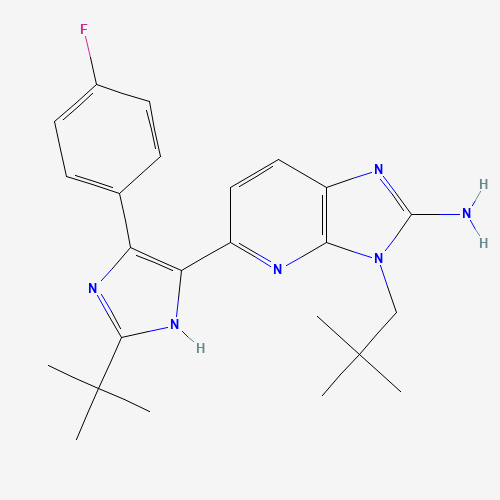 5-[2-tert-butyl-4-(4-fluorophenyl)-1H-imidazol-5-yl]-3-(2,2-dimethylpropyl)imidazo[4,5-b]pyridin-2-amine (CAS: 862505-00-8) - Related Chemical Product