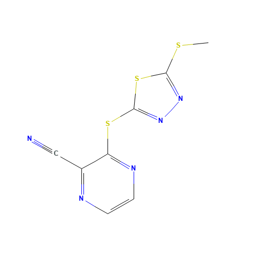 3-[(5-methylsulfanyl-1,3,4-thiadiazol-2-yl)sulfanyl]pyrazine-2-carbonitrile (CAS: 797802-52-9) - Related Chemical Product