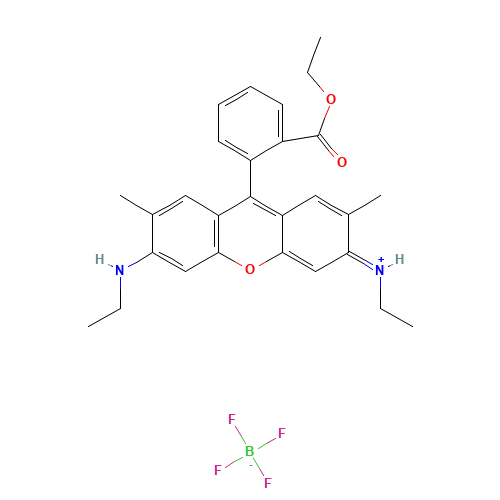 [9-(2-ethoxycarbonylphenyl)-6-(ethylamino)-2,7-dimethylxanthen-3-ylidene]-ethylazanium;tetrafluoroborate (CAS: 54854-14-7) - Related Chemical Product