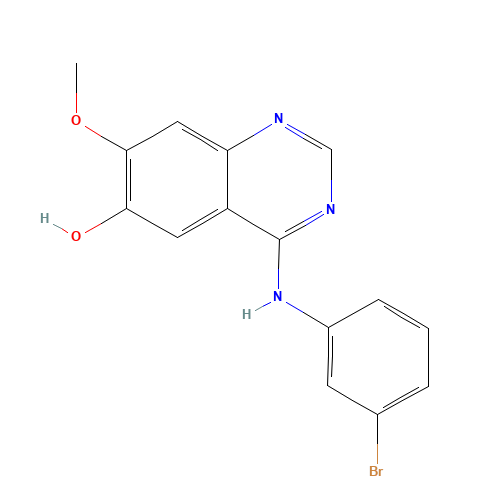 4-(3-bromoanilino)-7-methoxyquinazolin-6-ol (CAS: 295330-61-9) - Chemical Structure and Molecular Formula 