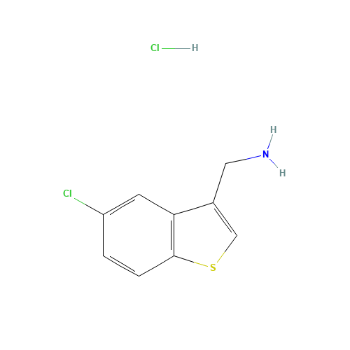 (5-chloro-1-benzothiophen-3-yl)methanamine;hydrochloride (CAS: 23799-56-6) - Chemical Structure and Molecular Formula 