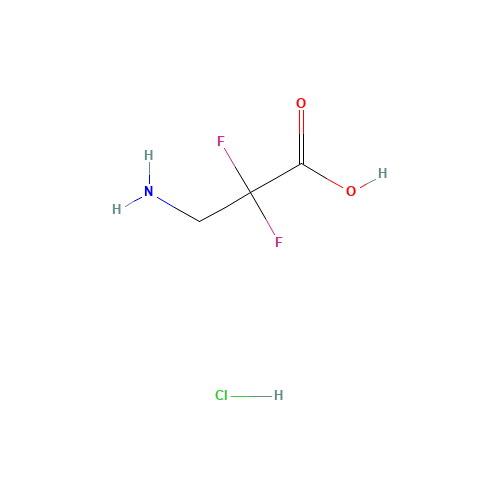 3-amino-2,2-difluoropropanoic acid;hydrochloride (CAS: 1159825-06-5) - Chemical Structure and Molecular Formula 