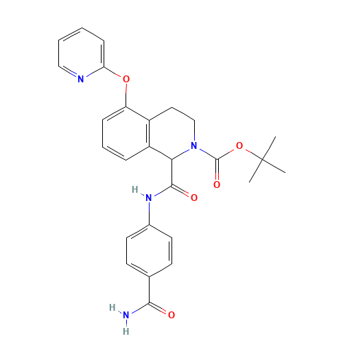 tert-butyl 1-[(4-carbamoylphenyl)carbamoyl]-5-pyridin-2-yloxy-3,4-dihydro-1H-isoquinoline-2-carboxylate (CAS: 1430563-87-3) - Related Chemical Product