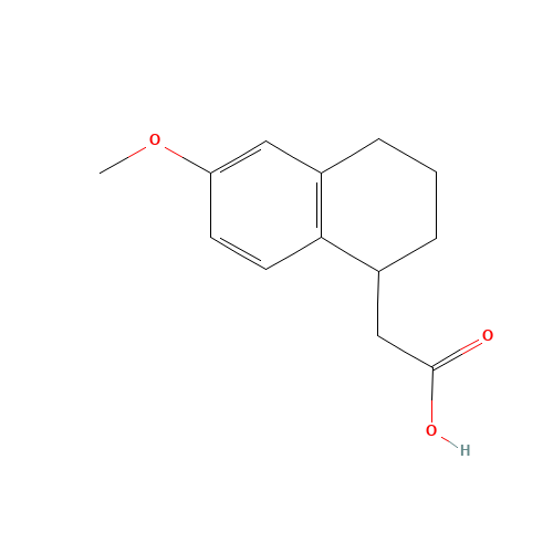 2-(6-methoxy-1,2,3,4-tetrahydronaphthalen-1-yl)acetic acid (CAS: 68254-80-8) - Chemical Structure and Molecular Formula 